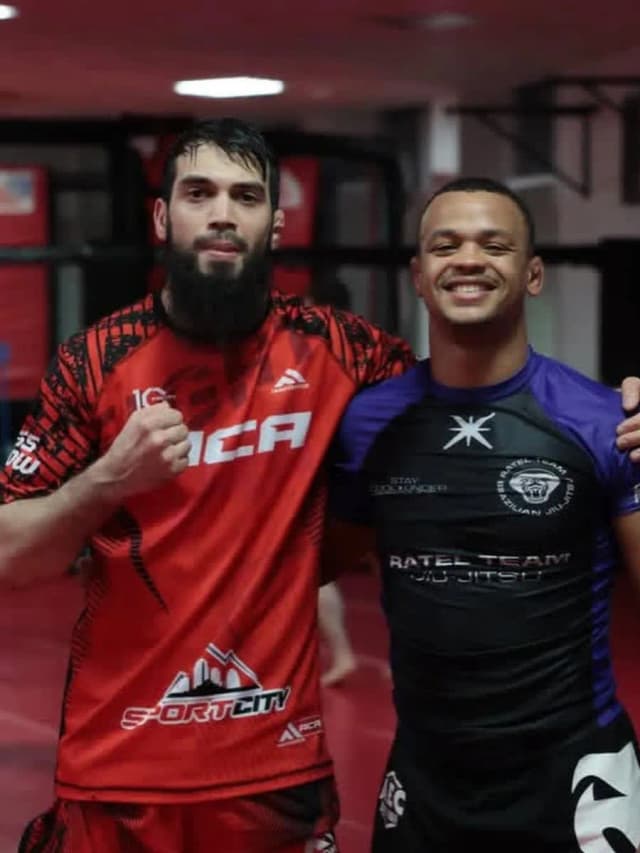 LAMP, professional MMA fighter, in Makhachkala with a Dagestani fighter