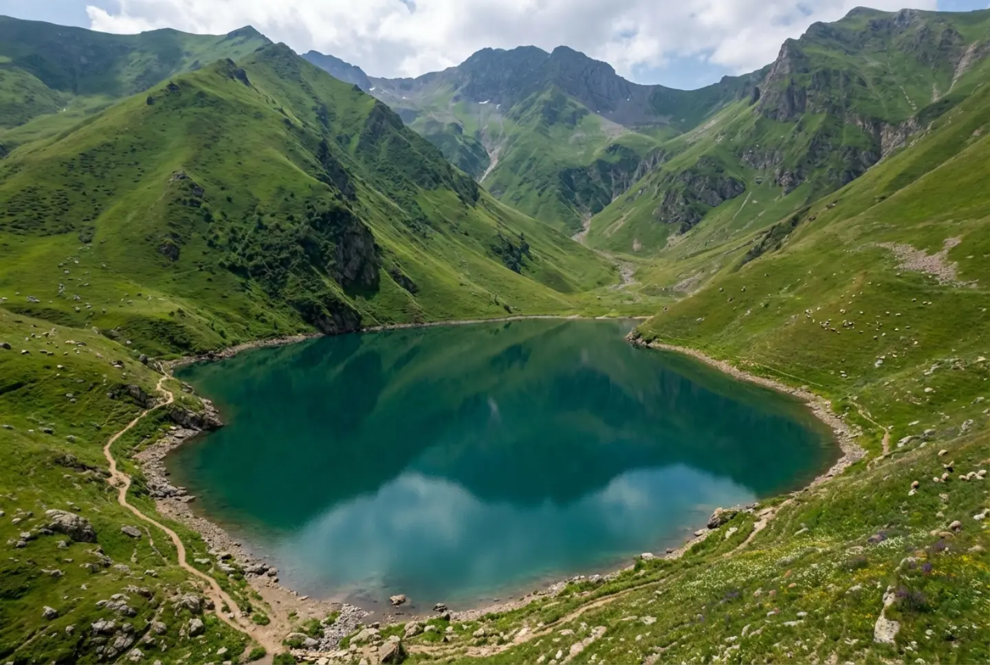 Lac de montagne dans le Caucase